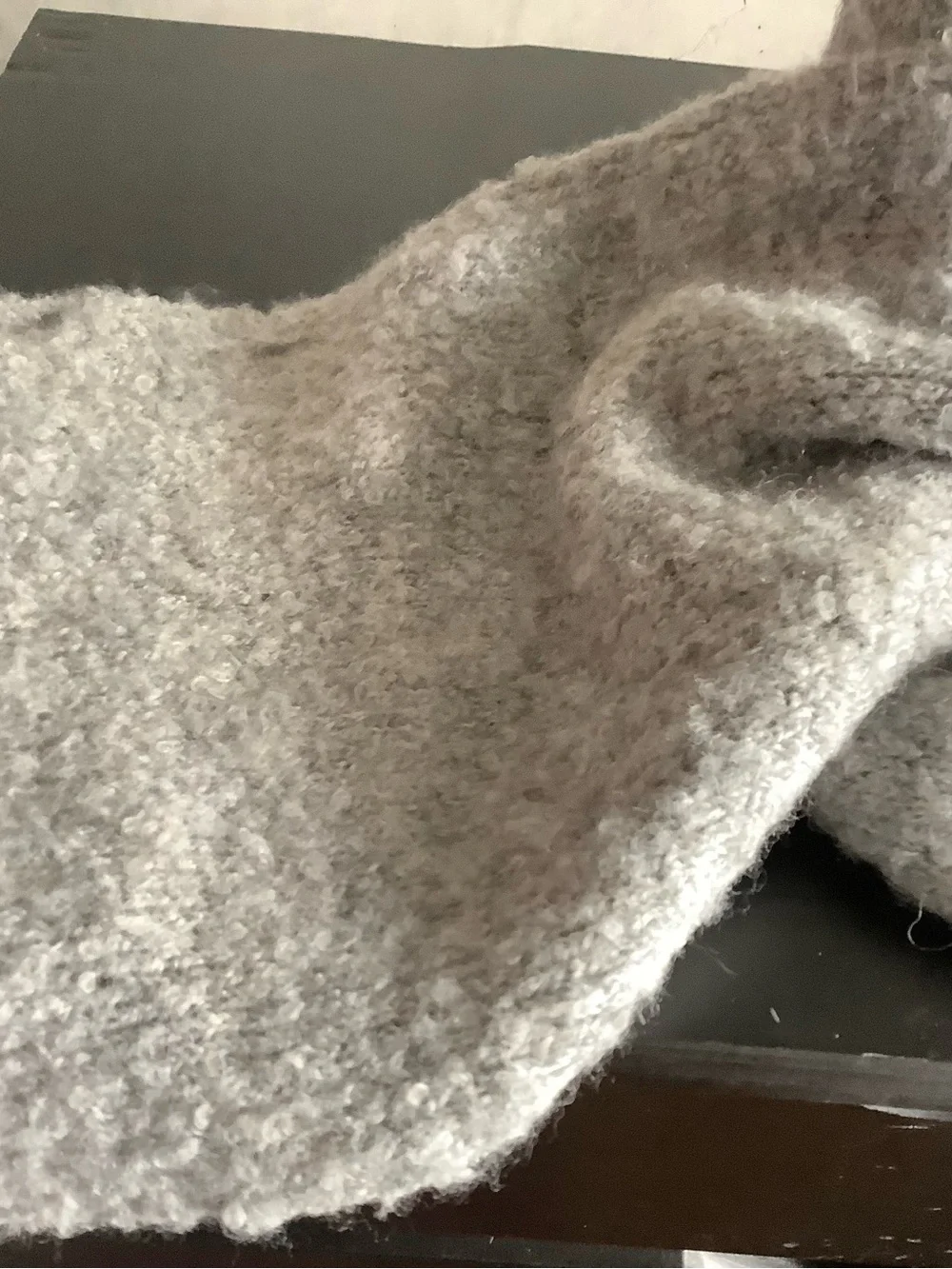 H&M Gray Textured Wool Blend Long Scarf